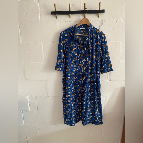 TOAST beautiful blue prairie floral dress sz M / UK12/US8 - Picture 2 of 4